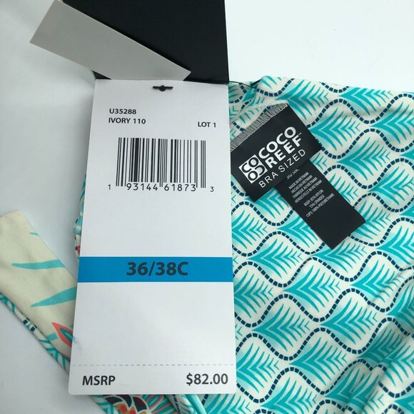 Coco Reef Reversible Verso Bikini Swim Top Adjustable Neck Tie Bra Sized 36/38C - Picture 6 of 8